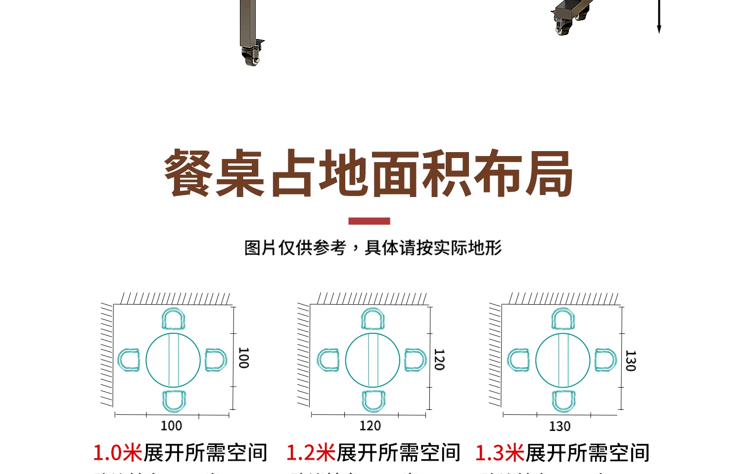 100/120cm Round Dining Table With Turntable For Home Living Room Portable Foldable And Storage Table For Kitchen And Restaurant