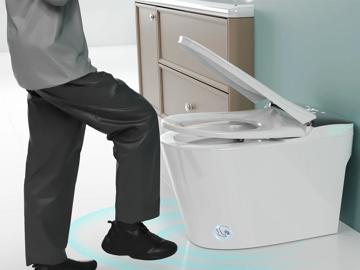 Elongated Smart Toilet with Bidet Built in, Foam Dispenser, Voice Control, One-Piece Bidet Toilet with Warm Water and Dryer Elongated Smart Toilet with Bidet Built in, Foam Dispenser, Voice Control, One-Piece Bidet Toilet with Warm Water and Dryer