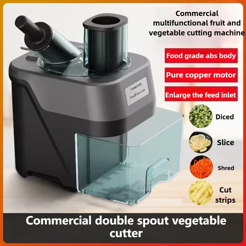 New Commercial Double Spout Vegetable Cutter KITCHEN & DINNING New Commercial Double Spout Vegetable Cutter KITCHEN & DINNING