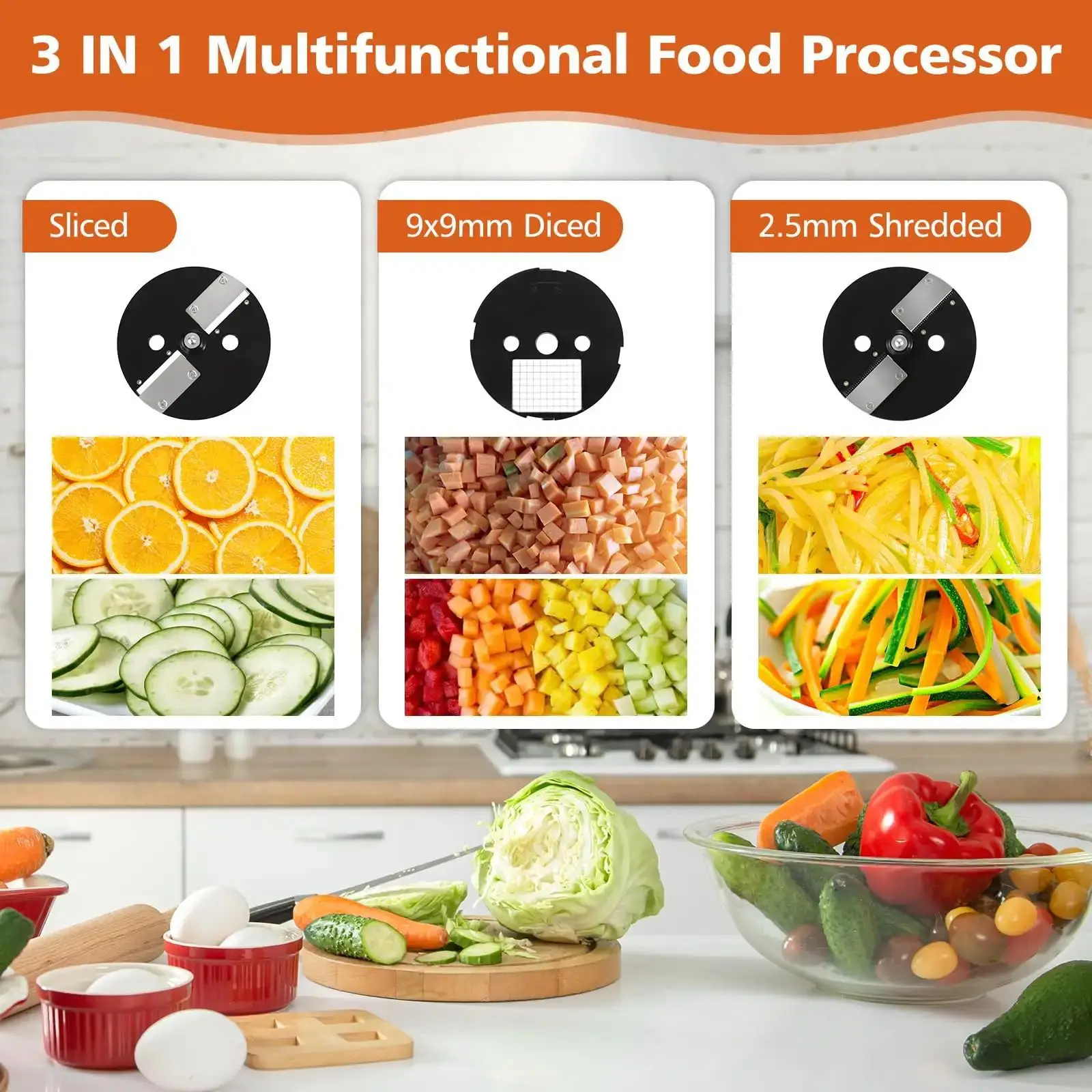 3 in1 Multifunctional Electric Cutting Machine Carrot Potato Slice Shred Diced Food Processor KITCHEN & DINNING 3 in1 Multifunctional Electric Cutting Machine Carrot Potato Slice Shred Diced Food Processor KITCHEN & DINNING