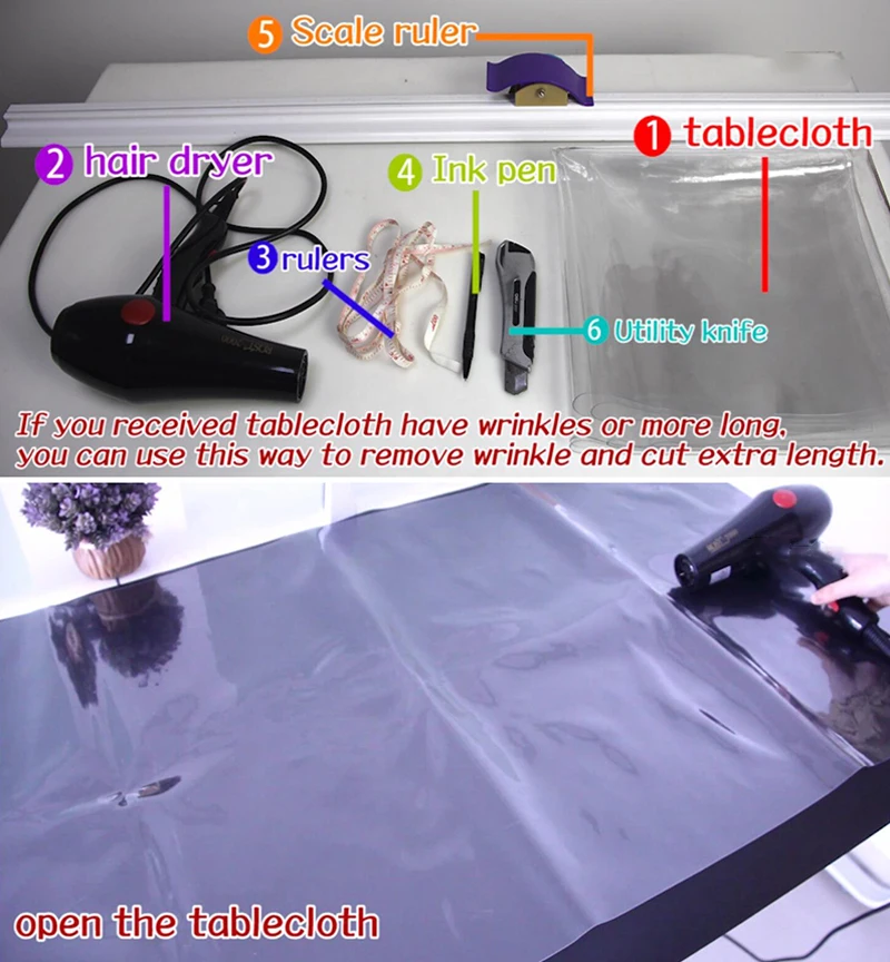 3.0mm Thickness PVC Transparent Waterproof Table Cover 3.0mm Thickness PVC Transparent Waterproof Table Cover