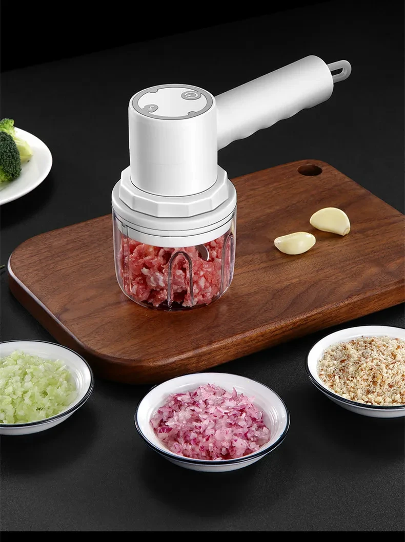 4In1 Electric Vegetable Cutter Set Handheld Wireless Electric Garlic Masher Food Chopper Meat Grinder Machine Food Peel Slice 4In1 Electric Vegetable Cutter Set Handheld Wireless Electric Garlic Masher Food Chopper Meat Grinder Machine Food Peel Slice
