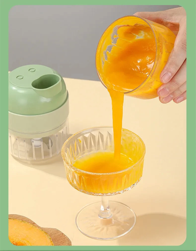 4In1 Electric Vegetable Cutter Set Handheld Wireless Electric Garlic Masher Food Chopper Meat Grinder Machine Food Peel Slice 4In1 Electric Vegetable Cutter Set Handheld Wireless Electric Garlic Masher Food Chopper Meat Grinder Machine Food Peel Slice