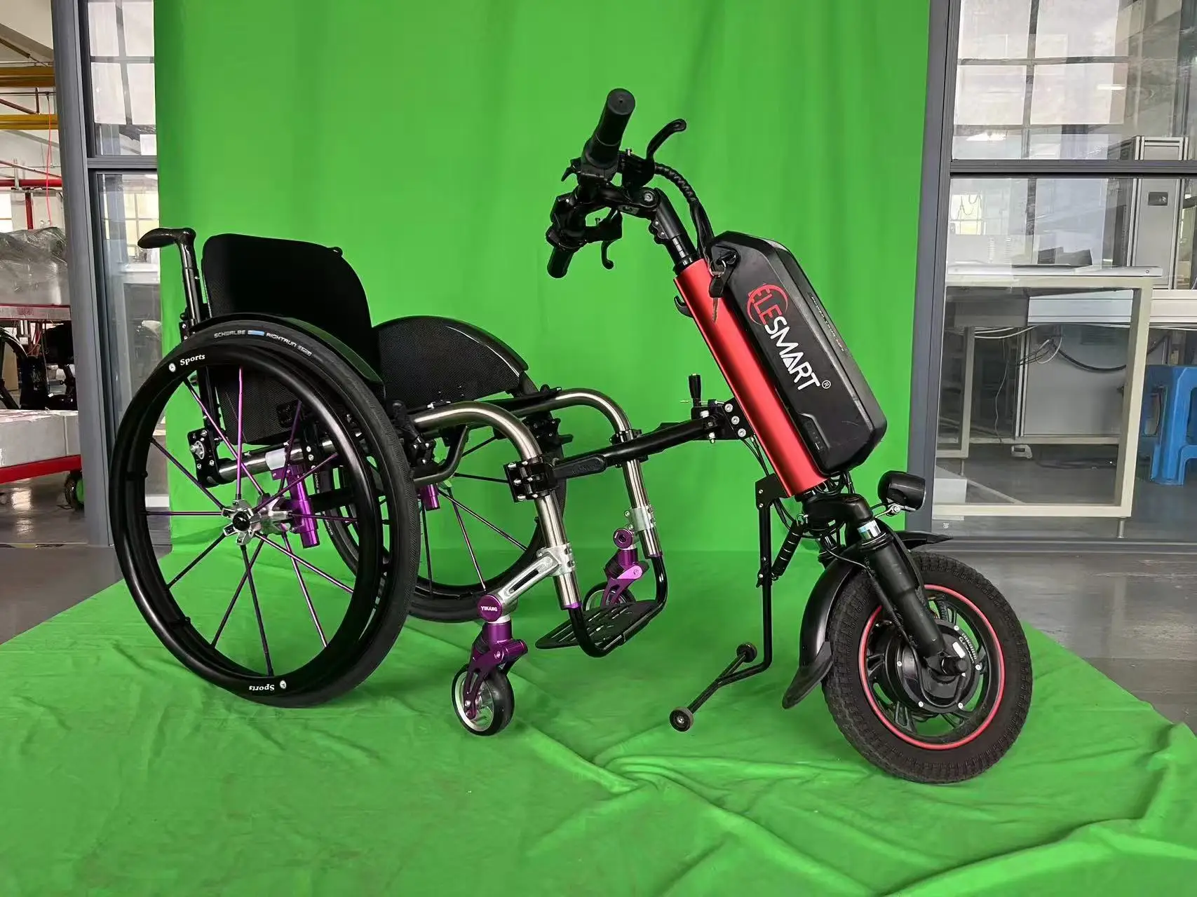 A5 36v 500w 12 Inch Electric Wheelchair Handbike Power Assist with 10.4ah/12.8ah/16ah Lithium Battery