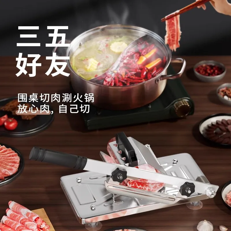GIANXI Mutton Roll Slicer Machine Stainless Steel Meat Slicer Beef Thin Slice Frozen Meat Household Barbecue Hot Pot Cooking GIANXI Mutton Roll Slicer Machine Stainless Steel Meat Slicer Beef Thin Slice Frozen Meat Household Barbecue Hot Pot Cooking