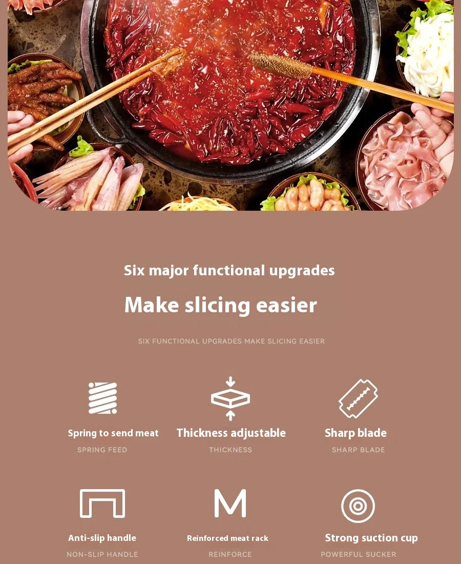 GIANXI Mutton Roll Slicer Machine Stainless Steel Meat Slicer Beef Thin Slice Frozen Meat Household Barbecue Hot Pot Cooking GIANXI Mutton Roll Slicer Machine Stainless Steel Meat Slicer Beef Thin Slice Frozen Meat Household Barbecue Hot Pot Cooking