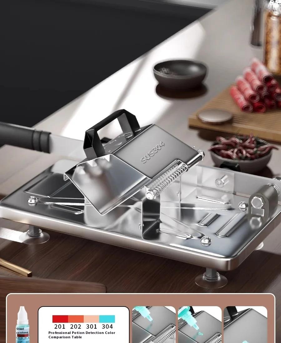 GIANXI Mutton Roll Slicer Machine Stainless Steel Meat Slicer Beef Thin Slice Frozen Meat Household Barbecue Hot Pot Cooking GIANXI Mutton Roll Slicer Machine Stainless Steel Meat Slicer Beef Thin Slice Frozen Meat Household Barbecue Hot Pot Cooking