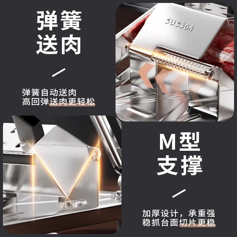 GIANXI Mutton Roll Slicer Machine Stainless Steel Meat Slicer Beef Thin Slice Frozen Meat Household Barbecue Hot Pot Cooking GIANXI Mutton Roll Slicer Machine Stainless Steel Meat Slicer Beef Thin Slice Frozen Meat Household Barbecue Hot Pot Cooking