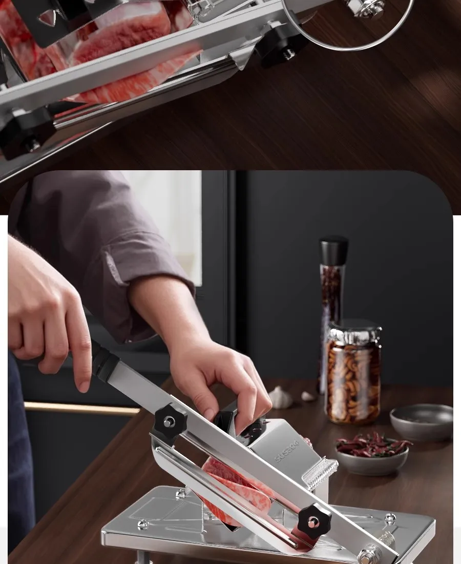 GIANXI Mutton Roll Slicer Machine Stainless Steel Meat Slicer Beef Thin Slice Frozen Meat Household Barbecue Hot Pot Cooking GIANXI Mutton Roll Slicer Machine Stainless Steel Meat Slicer Beef Thin Slice Frozen Meat Household Barbecue Hot Pot Cooking