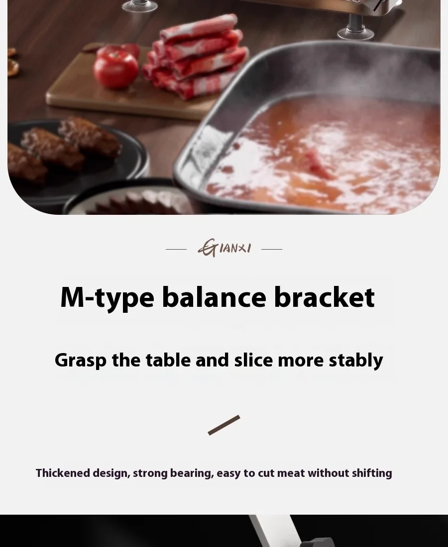 GIANXI Mutton Roll Slicer Machine Stainless Steel Meat Slicer Beef Thin Slice Frozen Meat Household Barbecue Hot Pot Cooking GIANXI Mutton Roll Slicer Machine Stainless Steel Meat Slicer Beef Thin Slice Frozen Meat Household Barbecue Hot Pot Cooking