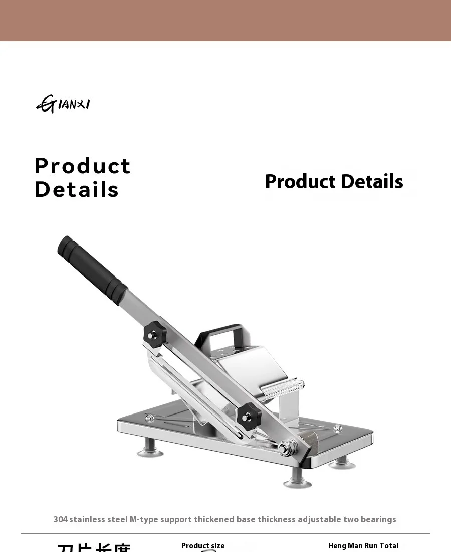 GIANXI Mutton Roll Slicer Machine Stainless Steel Meat Slicer Beef Thin Slice Frozen Meat Household Barbecue Hot Pot Cooking GIANXI Mutton Roll Slicer Machine Stainless Steel Meat Slicer Beef Thin Slice Frozen Meat Household Barbecue Hot Pot Cooking