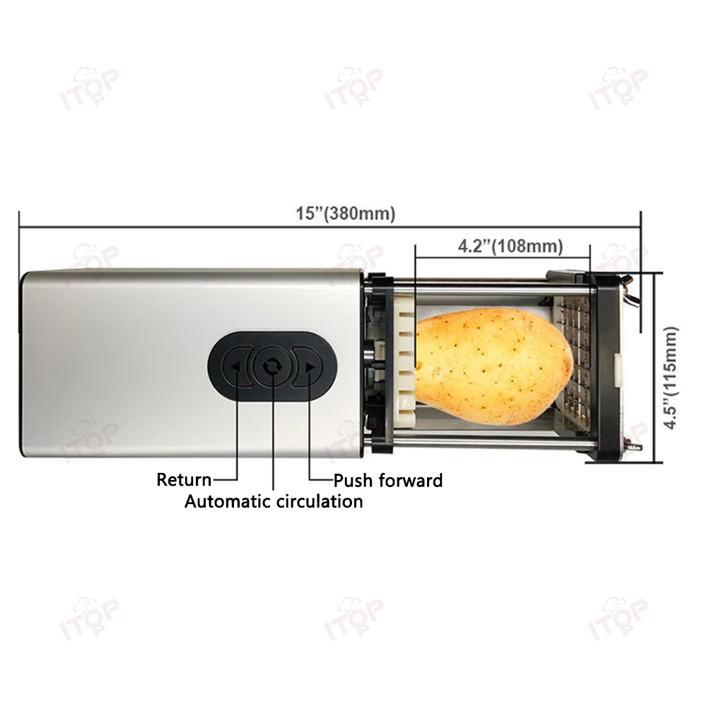 ITOP Electric Potato Cutter Potato Chip Cutter Vegetable Cutting Machine Strip Dice Cube Slice Food Processor 110V-240V ITOP Electric Potato Cutter Potato Chip Cutter Vegetable Cutting Machine Strip Dice Cube Slice Food Processor 110V-240V