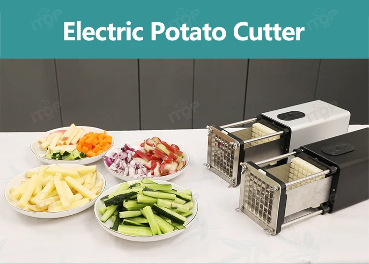 ITOP Electric Potato Cutter Potato Chip Cutter Vegetable Cutting Machine Strip Dice Cube Slice Food Processor 110V-240V