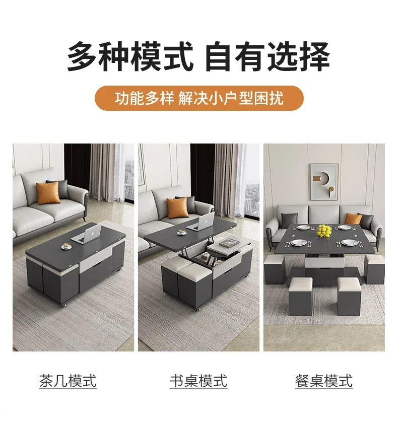 Nordic Living Room Coffee Table Luxury Lift Top Adjustable Multifunction Coffee Table Center Modern Mesa Auxiliar Furniture