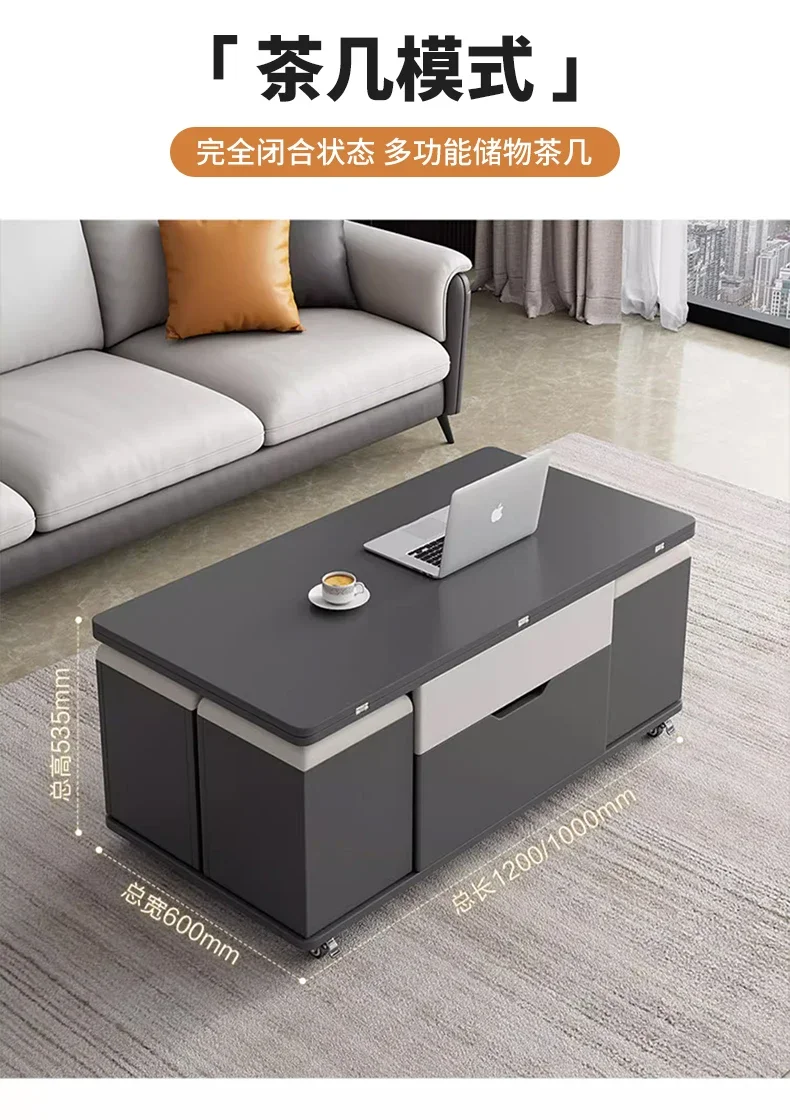 Nordic Living Room Coffee Table Luxury Lift Top Adjustable Multifunction Coffee Table Center Modern Mesa Auxiliar Furniture