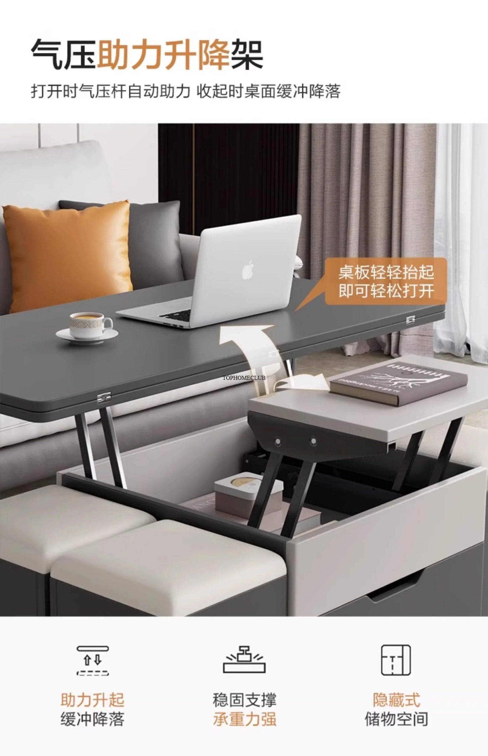 Nordic Living Room Coffee Table Luxury Lift Top Adjustable Multifunction Coffee Table Center Modern Mesa Auxiliar Furniture