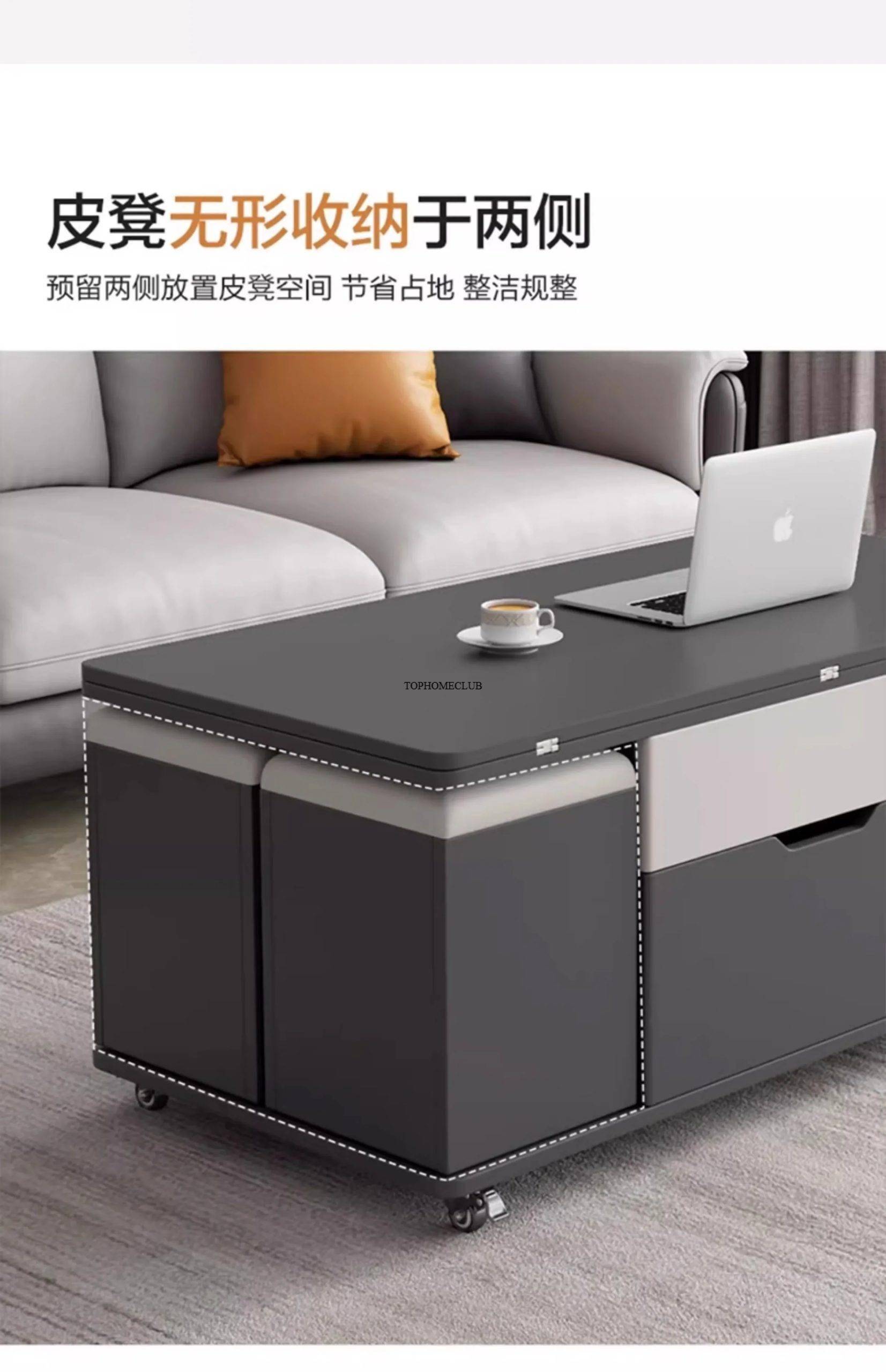 Nordic Living Room Coffee Table Luxury Lift Top Adjustable Multifunction Coffee Table Center Modern Mesa Auxiliar Furniture