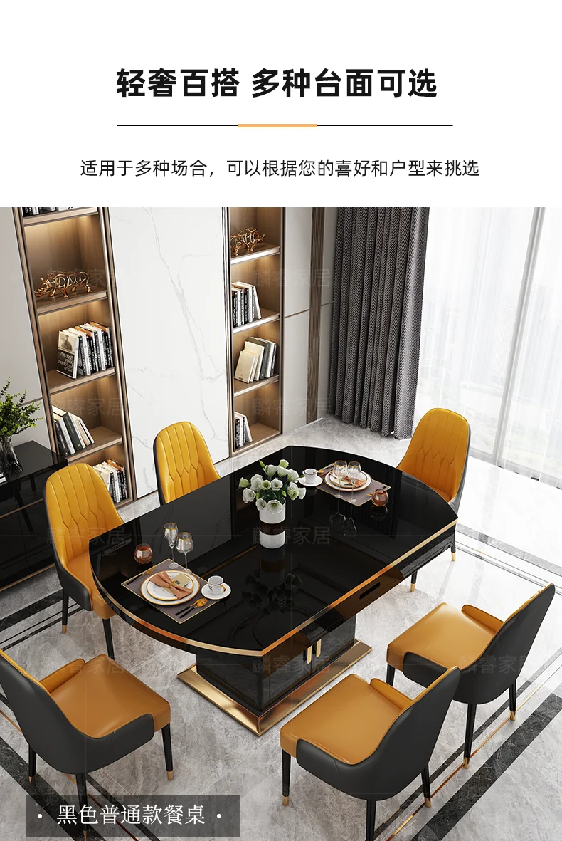Modern simple small apartment telescopic folding multi-functional round dining table