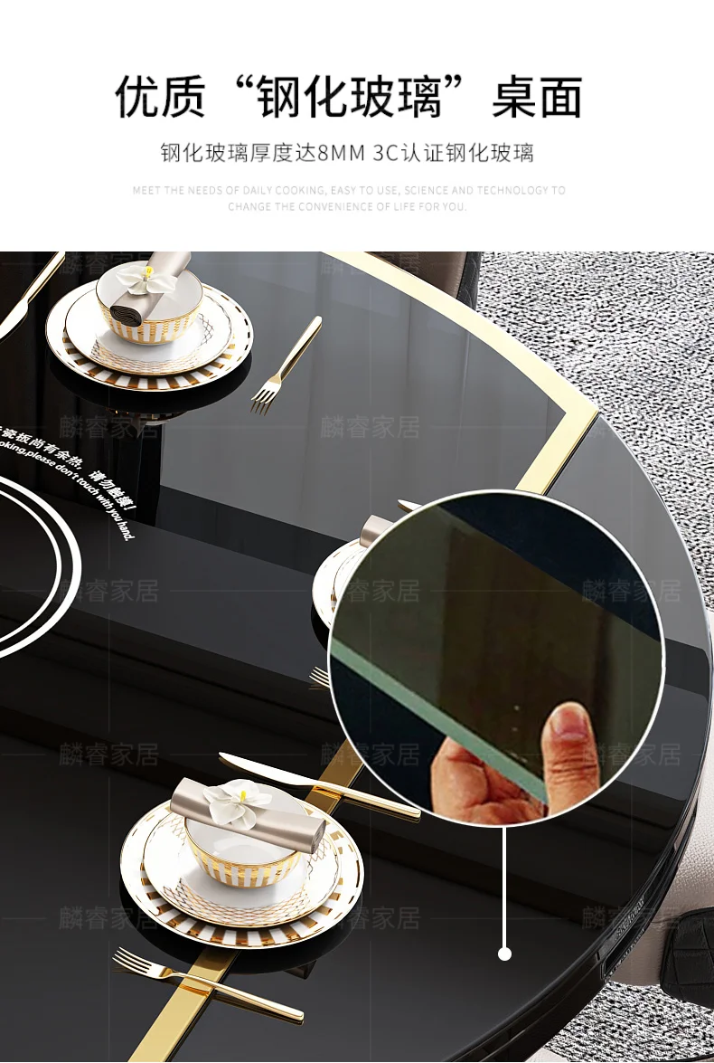 Modern simple small apartment telescopic folding multi-functional round dining table