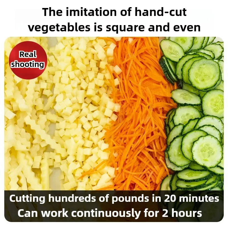 New Commercial Double Spout Vegetable Cutter 4 in 1 Multifunctional Dicing Shredding Slicing Cutting Strips Vegetables New Commercial Double Spout Vegetable Cutter 4 in 1 Multifunctional Dicing Shredding Slicing Cutting Strips Vegetables