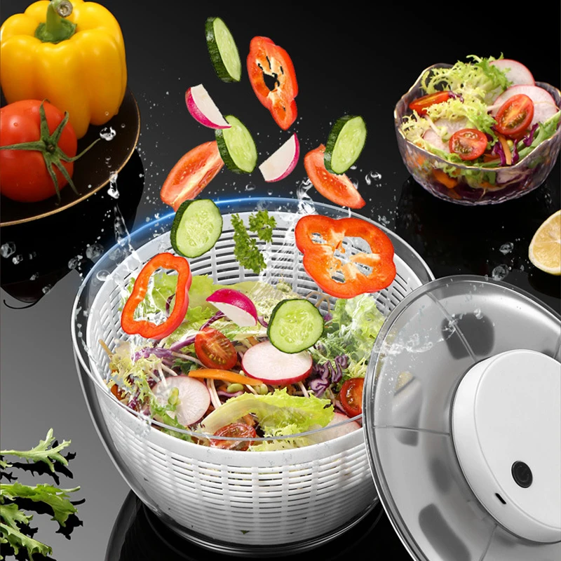 Salad Spinner Electric/Manual Vegetable Dehydrator Multifunction Food Fruit Dryer Quick Drying Drain Basket Kitchen Accessories Salad Spinner Electric/Manual Vegetable Dehydrator Multifunction Food Fruit Dryer Quick Drying Drain Basket Kitchen Accessories