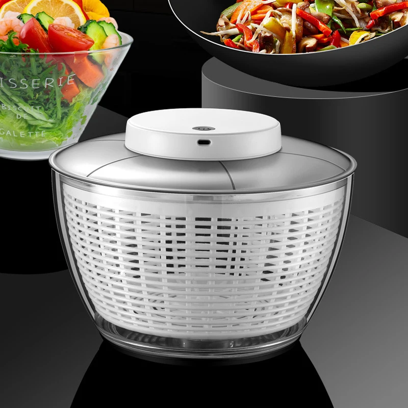 Salad Spinner Electric/Manual Vegetable Dehydrator Multifunction Food Fruit Dryer Quick Drying Drain Basket Kitchen Accessories Salad Spinner Electric/Manual Vegetable Dehydrator Multifunction Food Fruit Dryer Quick Drying Drain Basket Kitchen Accessories