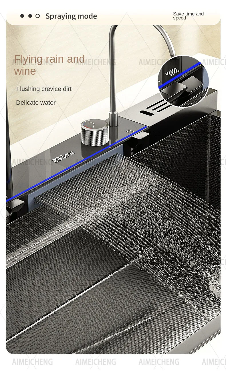 Stainless Steel Waterfall Kitchen Sink Stainless Steel Waterfall Kitchen Sink