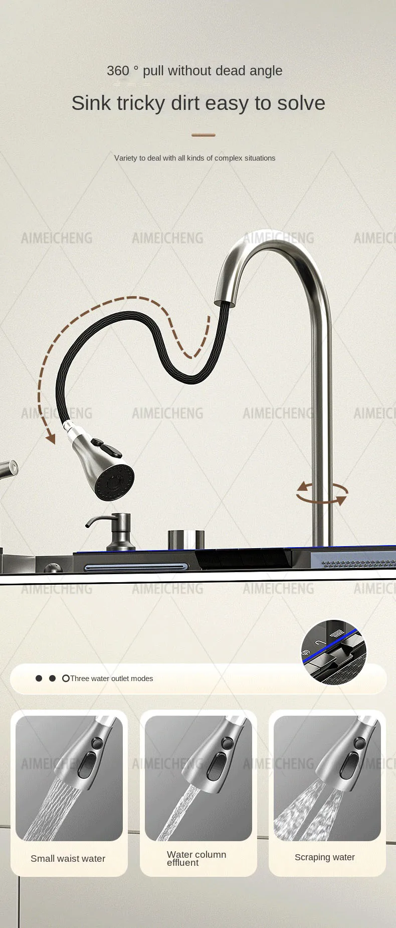 Stainless Steel Waterfall Kitchen Sink Stainless Steel Waterfall Kitchen Sink