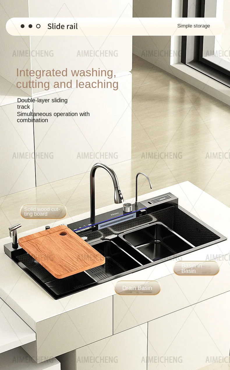 Stainless Steel Waterfall Kitchen Sink Stainless Steel Waterfall Kitchen Sink