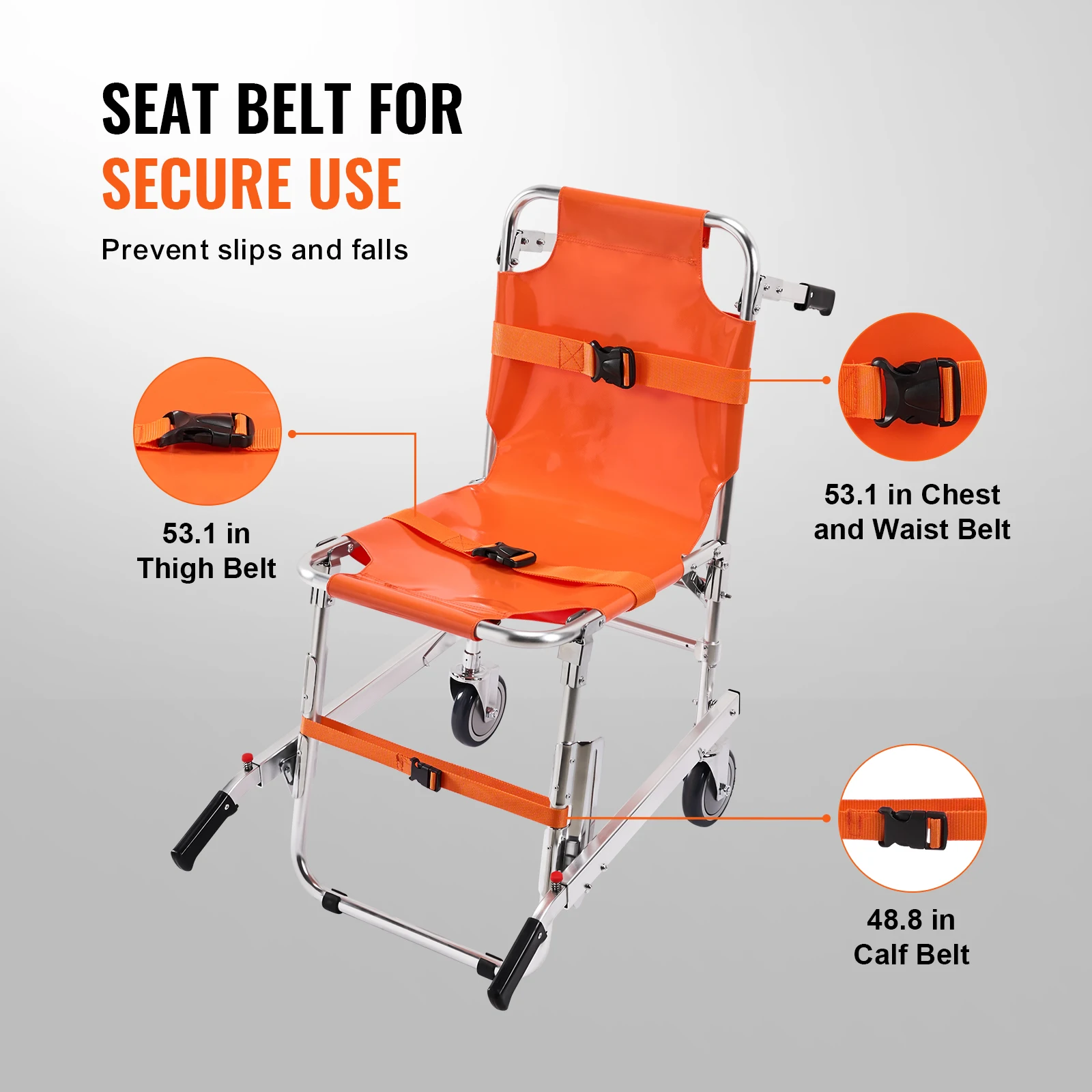 SucceBuy 350lbs EMS Stair Climbing Chair Foldable Stair Wheelchair Ambulance Firefighter Evacuation Use for Elderly Disabled SucceBuy 350lbs EMS Stair Climbing Chair Foldable Stair Wheelchair Ambulance Firefighter Evacuation Use for Elderly Disabled