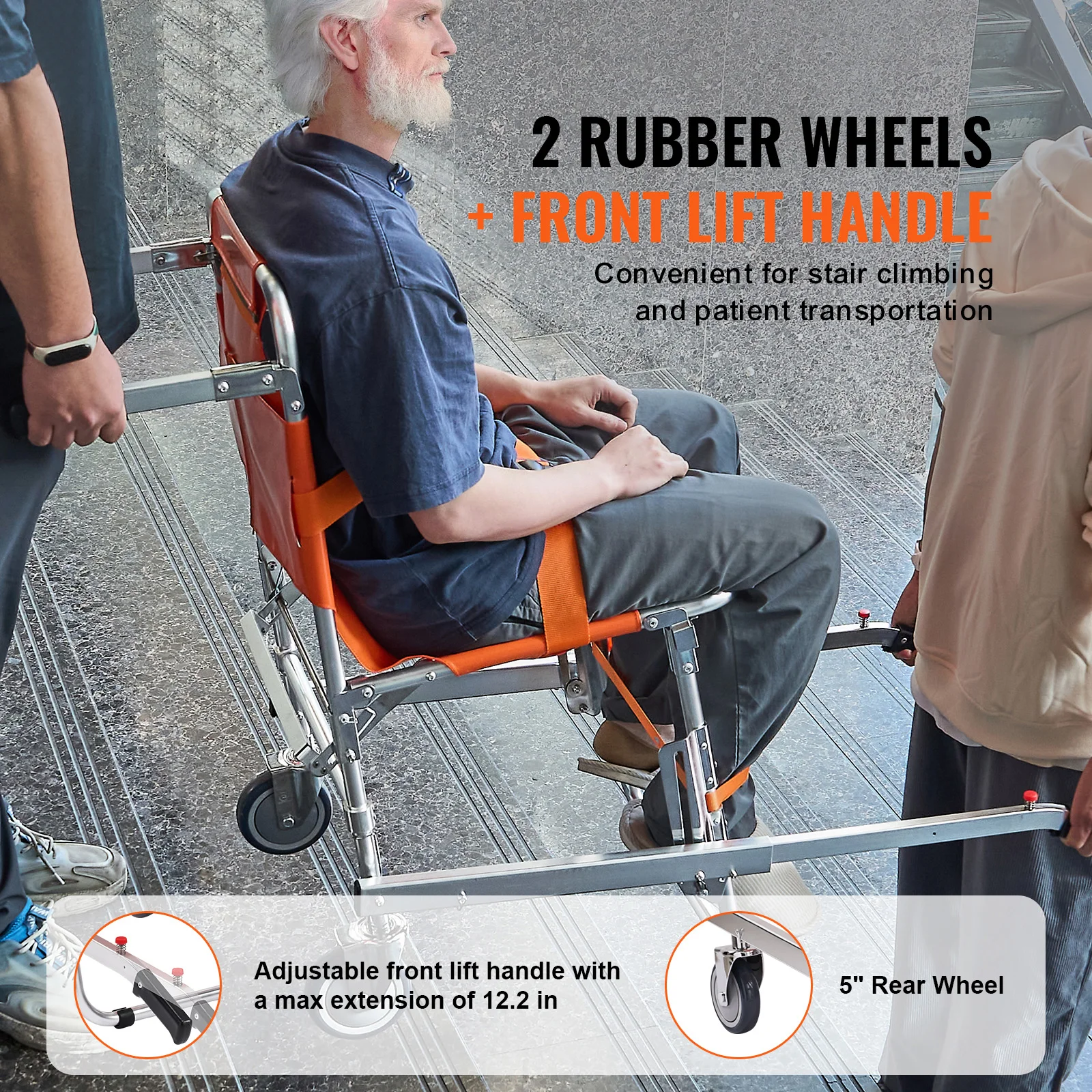 SucceBuy 350lbs EMS Stair Climbing Chair Foldable Stair Wheelchair Ambulance Firefighter Evacuation Use for Elderly Disabled SucceBuy 350lbs EMS Stair Climbing Chair Foldable Stair Wheelchair Ambulance Firefighter Evacuation Use for Elderly Disabled