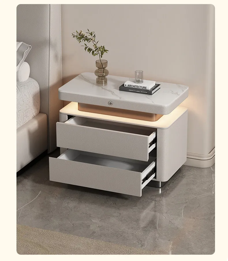 Trendy Italian Bedside Table Style Display Creative Storage Nights Table Minimalist Space Saving Mesita De Noche Home Furniture