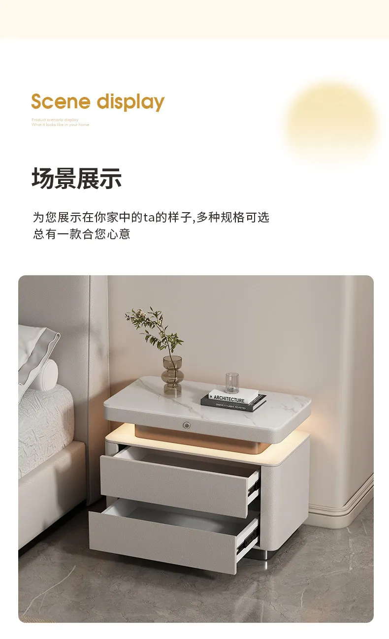 Trendy Italian Bedside Table Style Display Creative Storage Nights Table Minimalist Space Saving Mesita De Noche Home Furniture