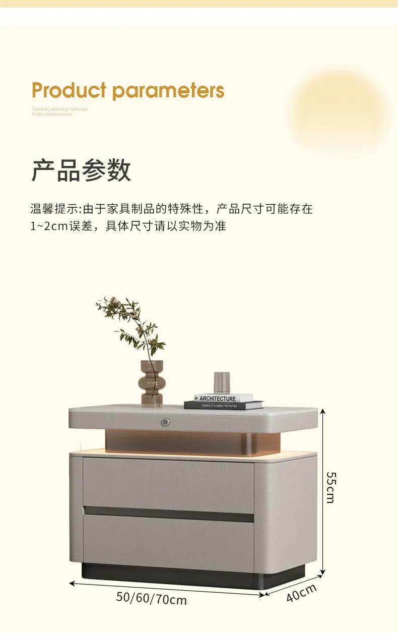 Trendy Italian Bedside Table Style Display Creative Storage Nights Table Minimalist Space Saving Mesita De Noche Home Furniture