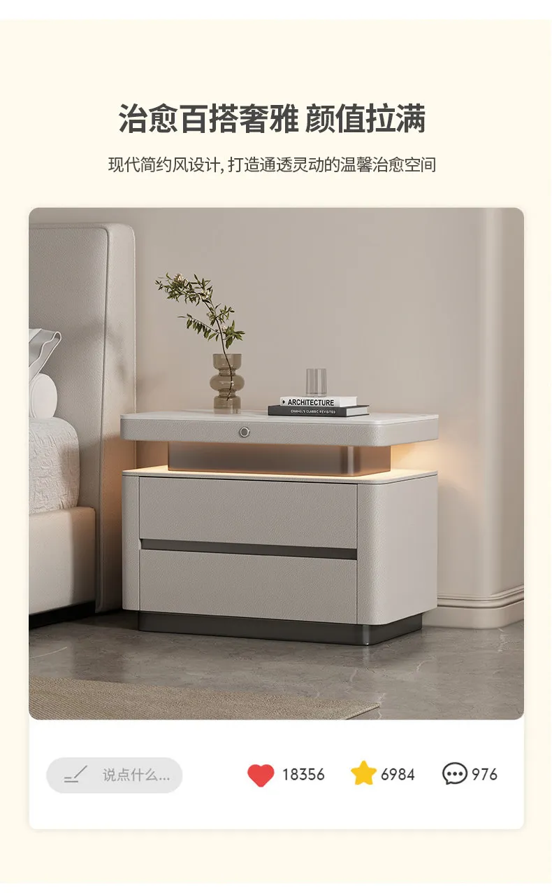 Trendy Italian Bedside Table Style Display Creative Storage Nights Table Minimalist Space Saving Mesita De Noche Home Furniture