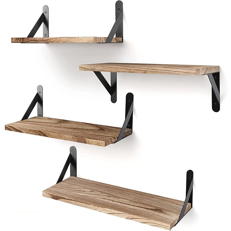 Wooden Floating Wall Shelves Bathroom Hanging Racks Shelf  Storage Kitchen Organizer Furnitures Living Room Display Stand Holder
