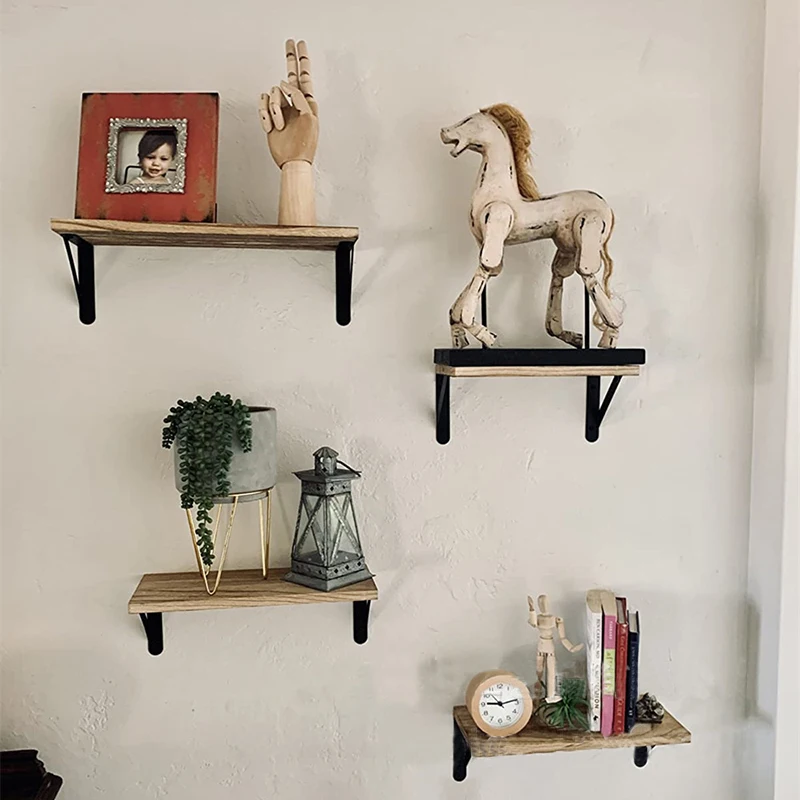 Wooden Floating Wall Shelves Bathroom Hanging Racks Shelf  Storage Kitchen Organizer Furnitures Living Room Display Stand Holder