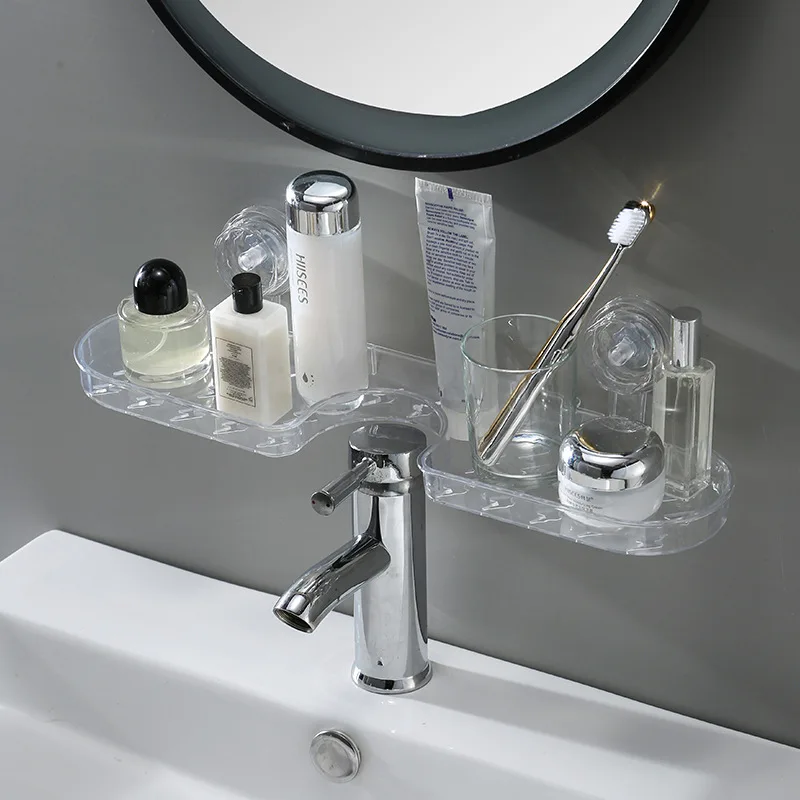 1-Piece Suction Cup Washbasin Storage Rack for Bathroom, Toilet, Mirror Front, Faucet, High Aesthetic Value, No-Drill Wall-Mounted, Universal, Available in Two Colors Color: 1Pcs 1-Piece Suction Cup Washbasin Storage Rack for Bathroom, Toilet, Mirror Front, Faucet, High Aesthetic Value, No-Drill Wall-Mounted, Universal, Available in Two Colors Color: 1Pcs