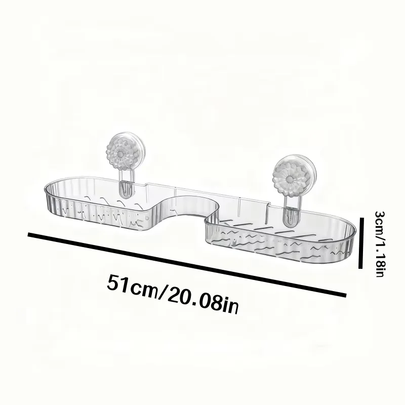 1-Piece Suction Cup Washbasin Storage Rack for Bathroom, Toilet, Mirror Front, Faucet, High Aesthetic Value, No-Drill Wall-Mounted, Universal, Available in Two Colors 1-Piece Suction Cup Washbasin Storage Rack for Bathroom, Toilet, Mirror Front, Faucet, High Aesthetic Value, No-Drill Wall-Mounted, Universal, Available in Two Colors