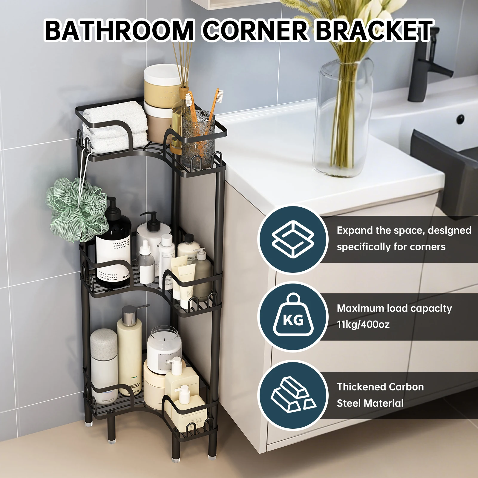 1Pc Bathroom Corner Shelf Multi-Layer Storage Rack for Shower Room, Freestanding Storage Stand for Bath Supplies, Large Spacing Floor Shower Shelf Rack Storage Stands for Bathroom 1Pc Bathroom Corner Shelf Multi-Layer Storage Rack for Shower Room, Freestanding Storage Stand for Bath Supplies, Large Spacing Floor Shower Shelf Rack Storage Stands for Bathroom