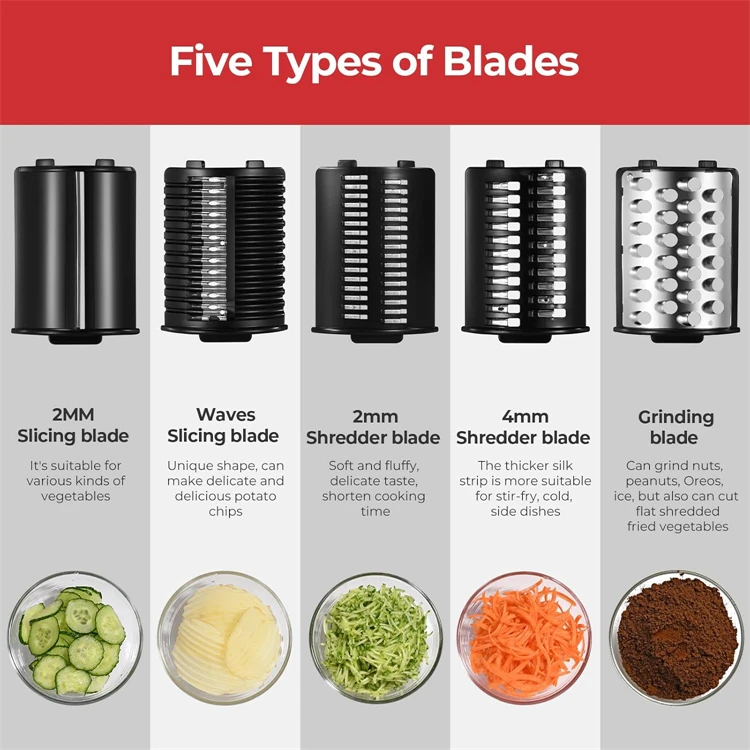 LMETJMA 250W 5 in 1 Electric Vegetable Slicer Shredder Automatic Salad Shooter Machine Cheese Grater Carrot Cabbage Cutter JT253 LMETJMA 250W 5 in 1 Electric Vegetable Slicer Shredder Automatic Salad Shooter Machine Cheese Grater Carrot Cabbage Cutter JT253