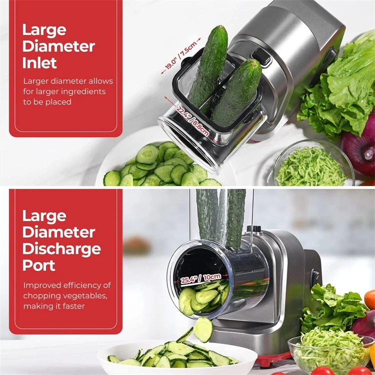 LMETJMA 250W 5 in 1 Electric Vegetable Slicer Shredder Automatic Salad Shooter Machine Cheese Grater Carrot Cabbage Cutter JT253 LMETJMA 250W 5 in 1 Electric Vegetable Slicer Shredder Automatic Salad Shooter Machine Cheese Grater Carrot Cabbage Cutter JT253