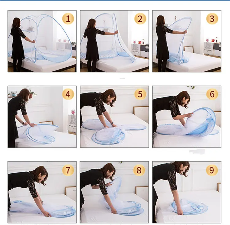 Simple Style Installation-free Yurt Mosquito Net Square Top Single Door Foldable Mosquito Net Summer Home General Mosquito Net Simple Style Installation-free Yurt Mosquito Net Square Top Single Door Foldable Mosquito Net Summer Home General Mosquito Net
