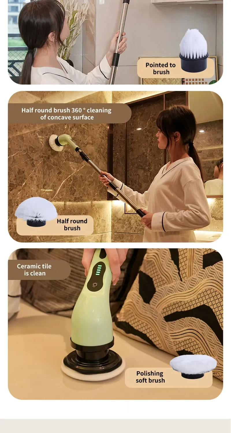 Cordless Spin Scrubber Electric Multipurpose Cleaning Brush for Kitchen Bathroom Toilet - Household Hair Brushes And Mops Cordless Spin Scrubber Electric Multipurpose Cleaning Brush for Kitchen Bathroom Toilet - Household Hair Brushes And Mops