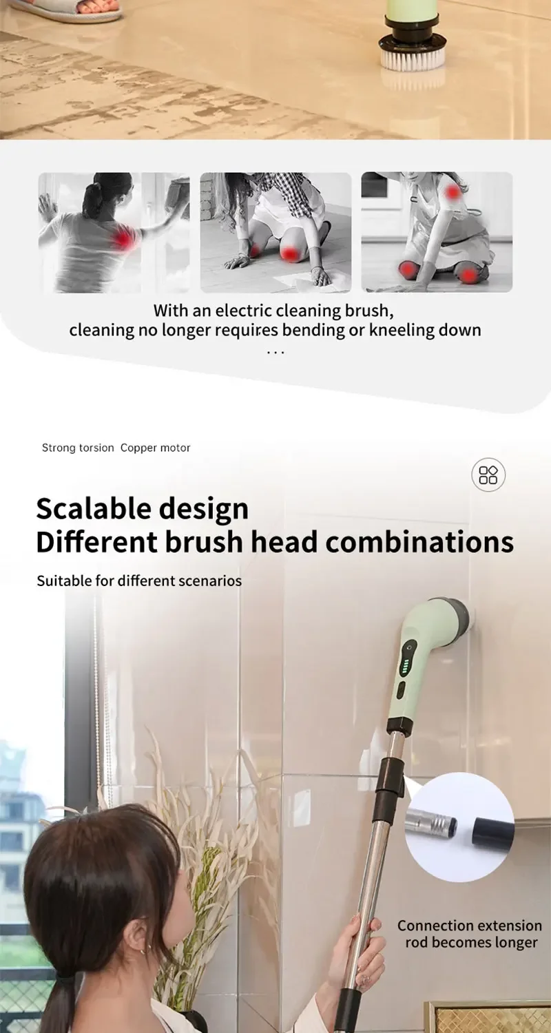 Cordless Spin Scrubber Electric Multipurpose Cleaning Brush for Kitchen Bathroom Toilet - Household Hair Brushes And Mops Cordless Spin Scrubber Electric Multipurpose Cleaning Brush for Kitchen Bathroom Toilet - Household Hair Brushes And Mops