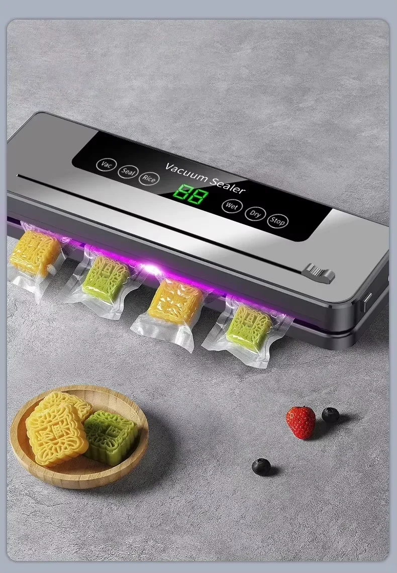 Electric Vacuum Sealer Built-in Cutter Kitchen Food Storage Seal Touch Button Dry/Wet Food Sealing Vacuum Packaging Machine Electric Vacuum Sealer Built-in Cutter Kitchen Food Storage Seal Touch Button Dry/Wet Food Sealing Vacuum Packaging Machine