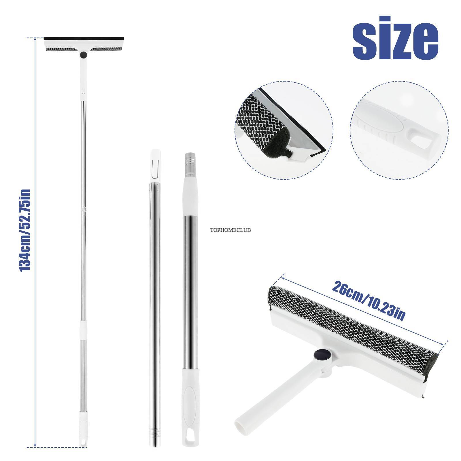 Extendable Window Cleaner Tools Set 180&deg; Rotatable Long Handle Window Mop Household Squeegee Wiper Dust Cleaner Brush New