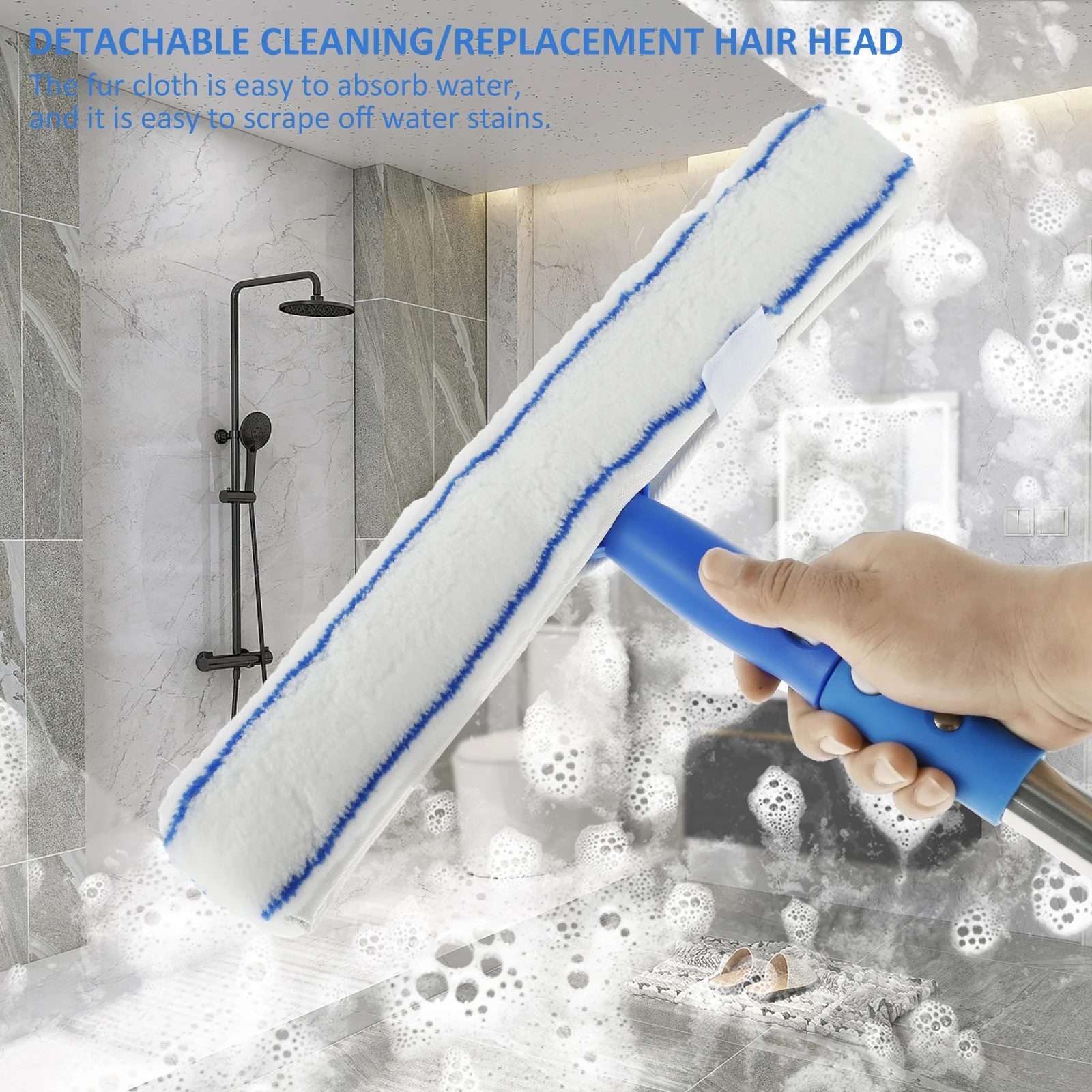 Extendable Window Cleaner Tools Set 180&deg; Rotatable Long Handle Window Mop Household Squeegee Wiper Dust Cleaner Brush New