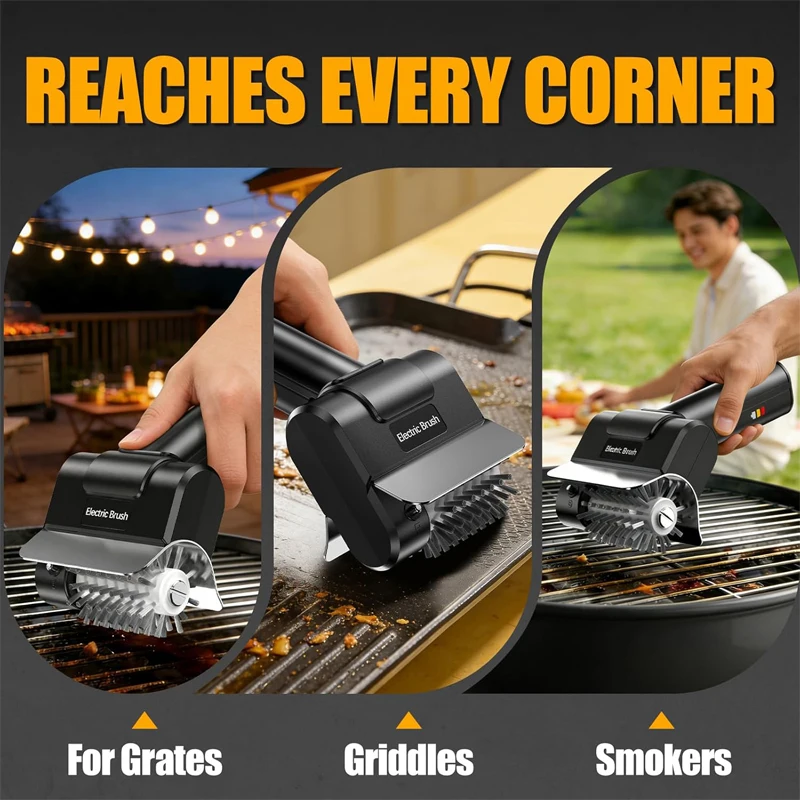 Electric Bbq Brush Bbq Grill Cleaning Tool Brush Multi Functional Lithium Battery Bbq Cleaning Brush 2000mah Battery Life Electric Bbq Brush Bbq Grill Cleaning Tool Brush Multi Functional Lithium Battery Bbq Cleaning Brush 2000mah Battery Life 