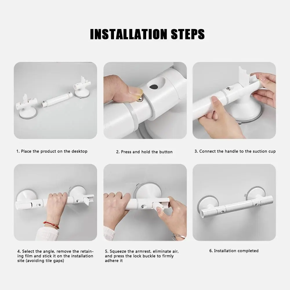 Fashion Anti Slip Hand Grips Shower Tub Grab Handle Safety Bathroom Aid Bath Hardware Safe Handle Handrail Grip Rail